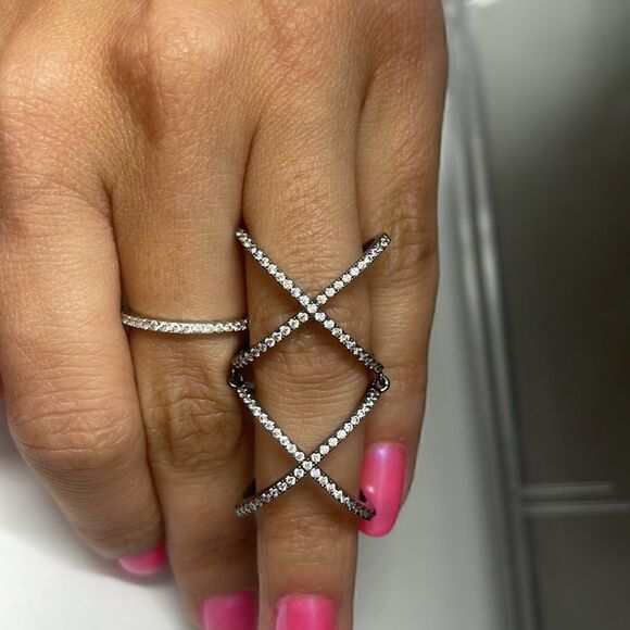 Noir Jewelry- Gunmetal-tone crystal ring - Picture 4 of 4